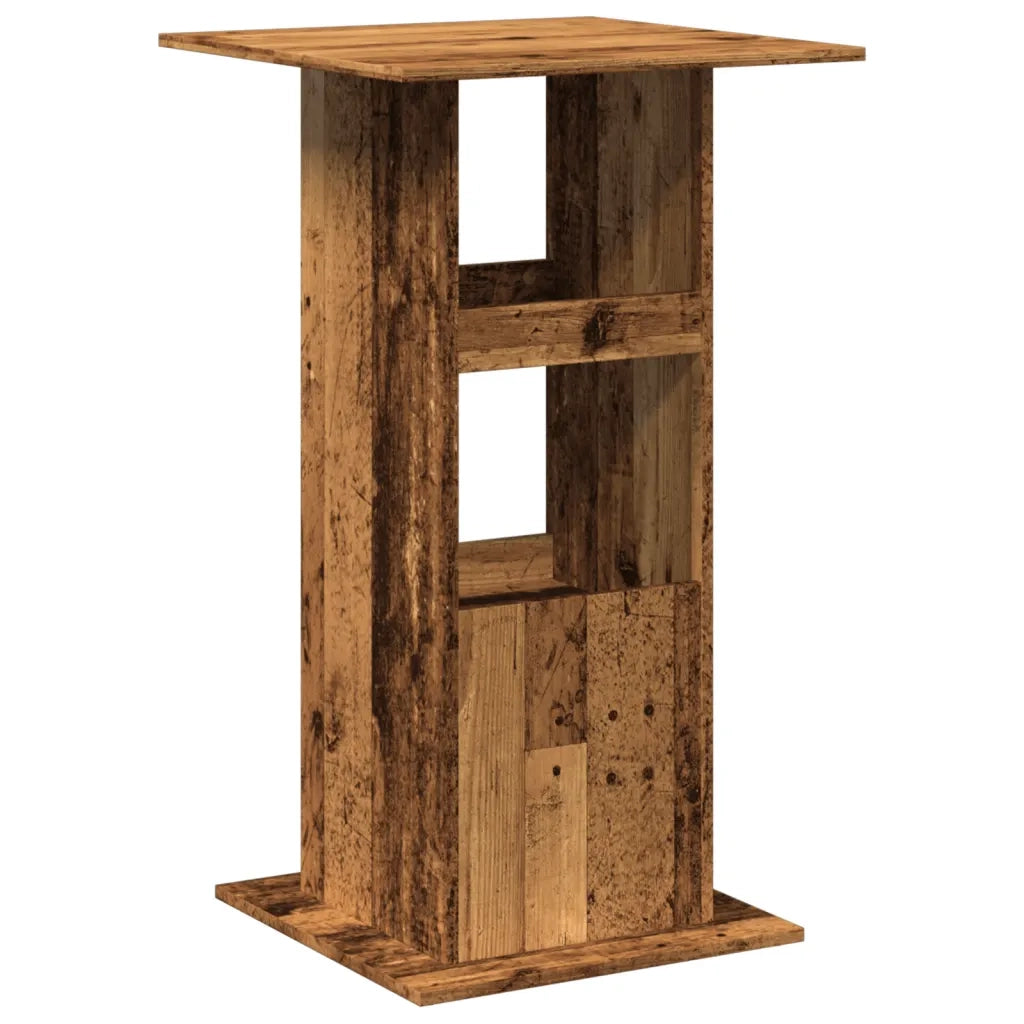 Tavolo Bar Portaoggetti Legno Antico 60x60x102cm in Multistrato
