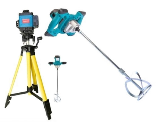 KIT 2 IN 1 LIVELLA LASER 16 LINEE 360° + TRAPANO MISCELATORE MESCOLATORE IMPASTATORE 1600w