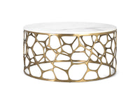 Tavolino con piano in marmo e alluminio