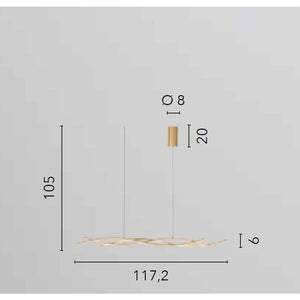 LAMPADARIO A LED KINETIC IN ALLUMINIO BIANCO 40W  CM.117X105H.COLORE LUCE 3000-6000°K