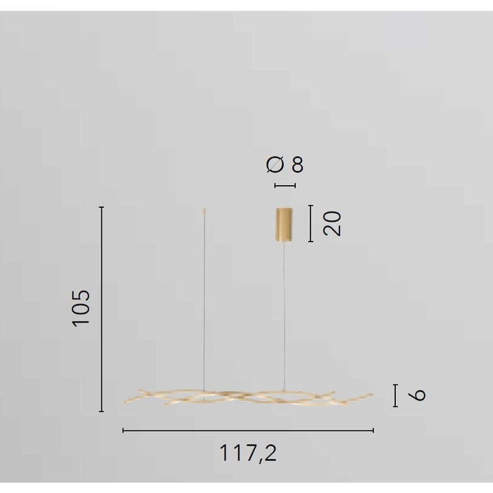 LAMPADARIO LED KINETIC 40W CCT 117XH105CM ORO.