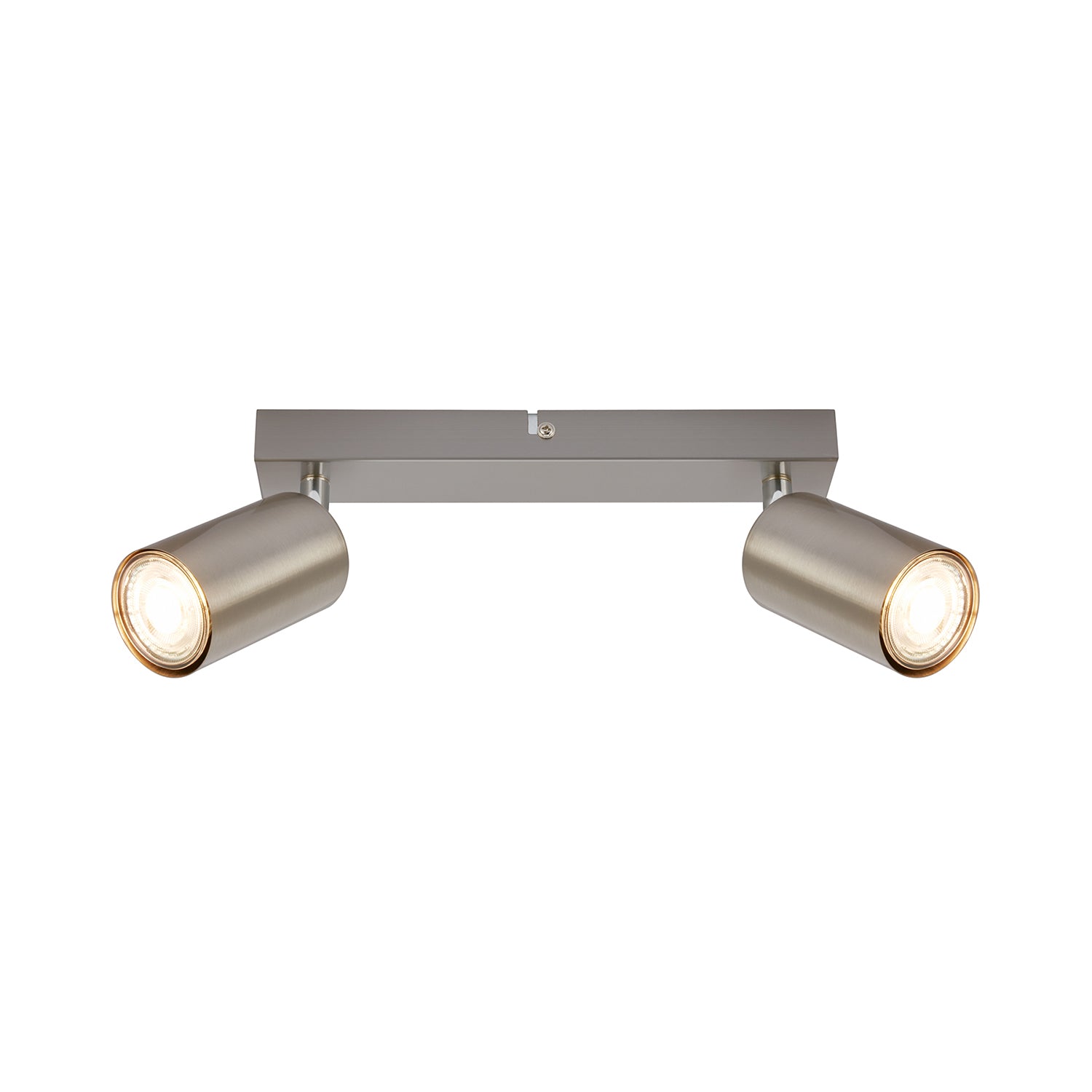 Faretto Moderno Tib Metallo Nichel Satinato 2 Luci Gu10