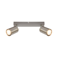 Faretto Moderno Tib Metallo Nichel Satinato 2 Luci Gu10