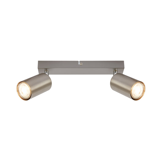 Faretto Moderno Tib Metallo Nichel Satinato 2 Luci Gu10