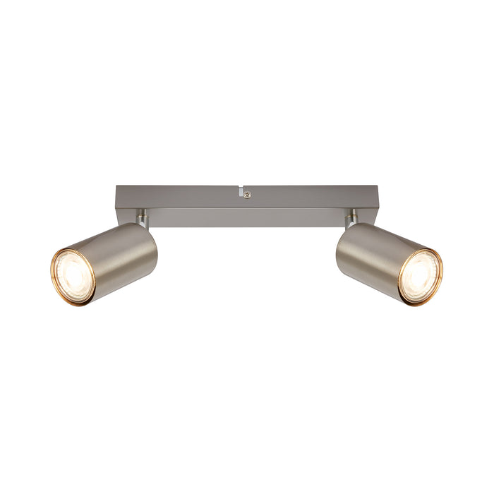 Faretto Moderno Tib Metallo Nichel Satinato 2 Luci Gu10