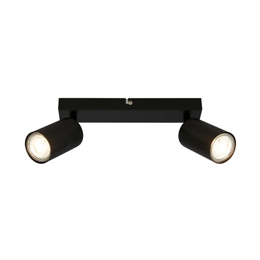 Faretto Moderno Tib Metallo Nero 2 Luci Gu10 Ip20