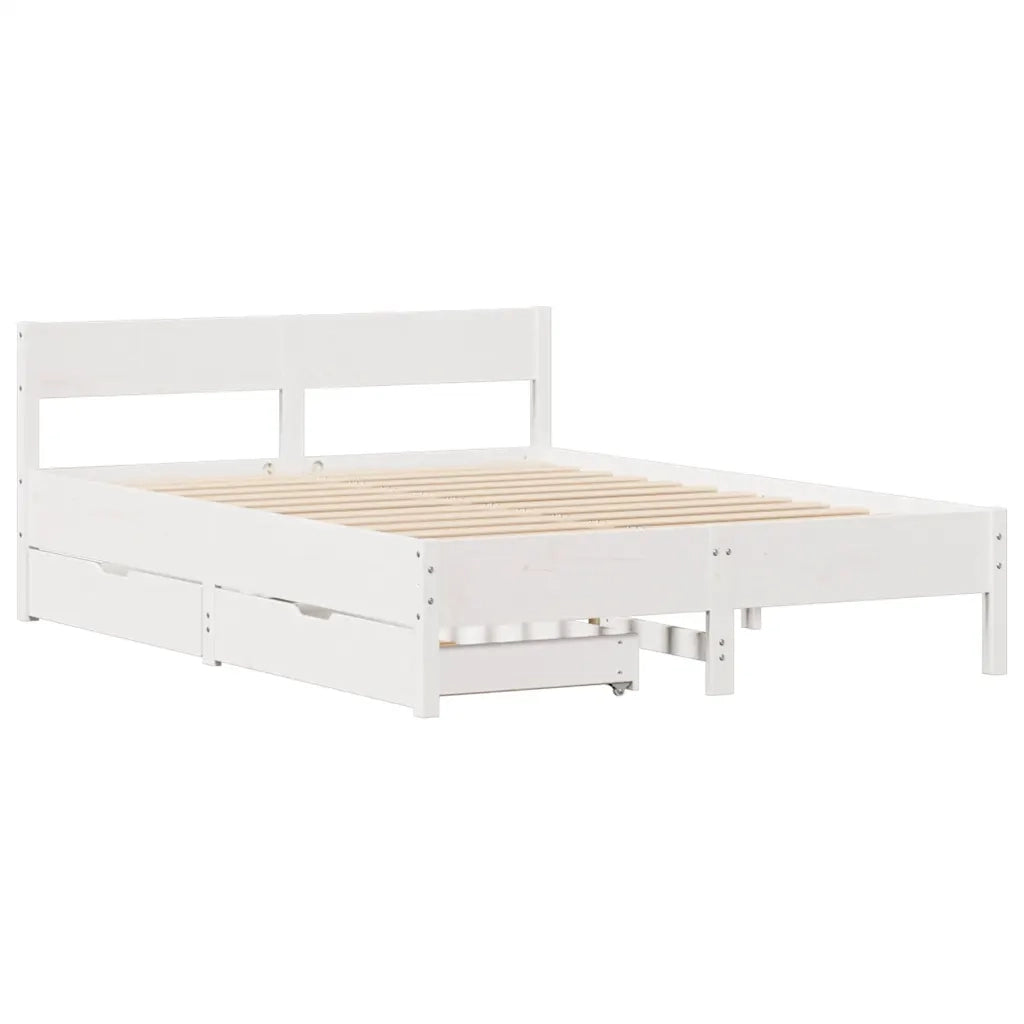 Letto senza Materasso Bianco 120x190 cm Legno Massello di Pino 3301768