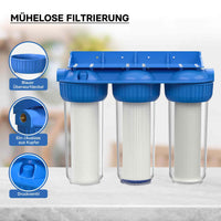 Naturewater NW-BR10B4 Filtro acqua a cartuccia, 3 stadi 26,16 mm con cartucce filtranti per filtrazione acqua