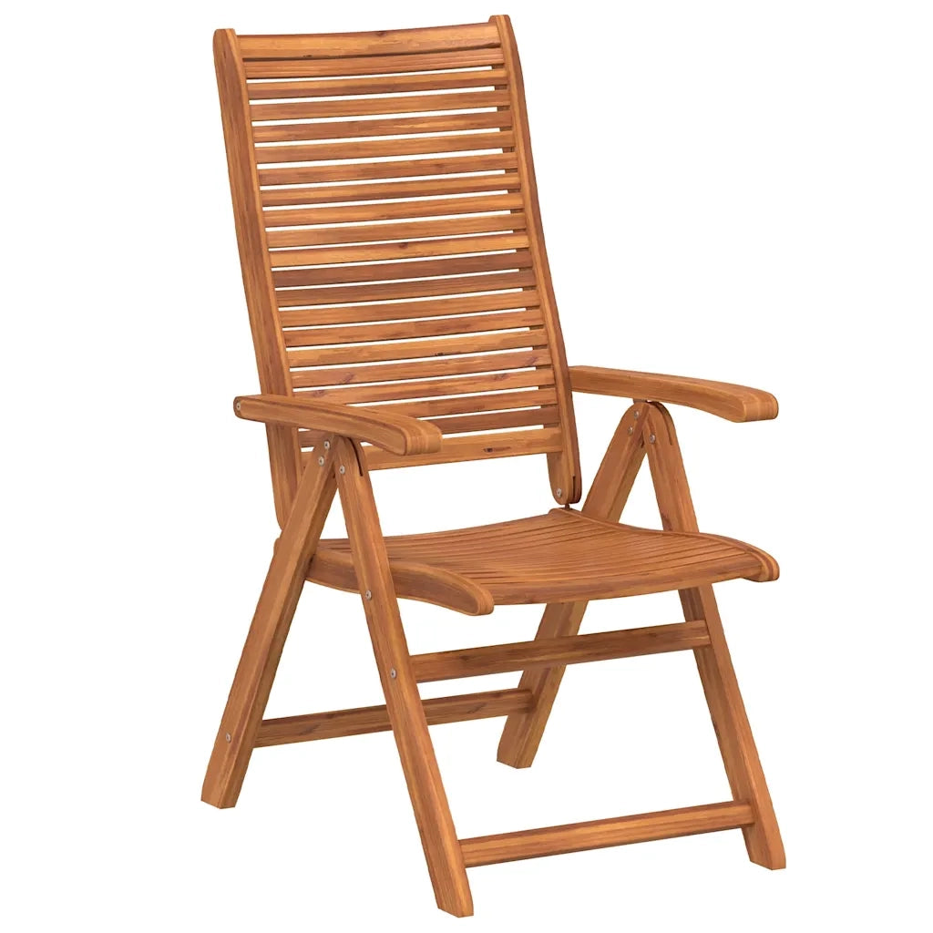 Sedie Giardino Pieghevoli Reclinabili 2pz Legno Massello Acacia 367699