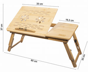 Valora BAMBOO LAPTOP TABLE M pieghevole regolabile in bambù x12