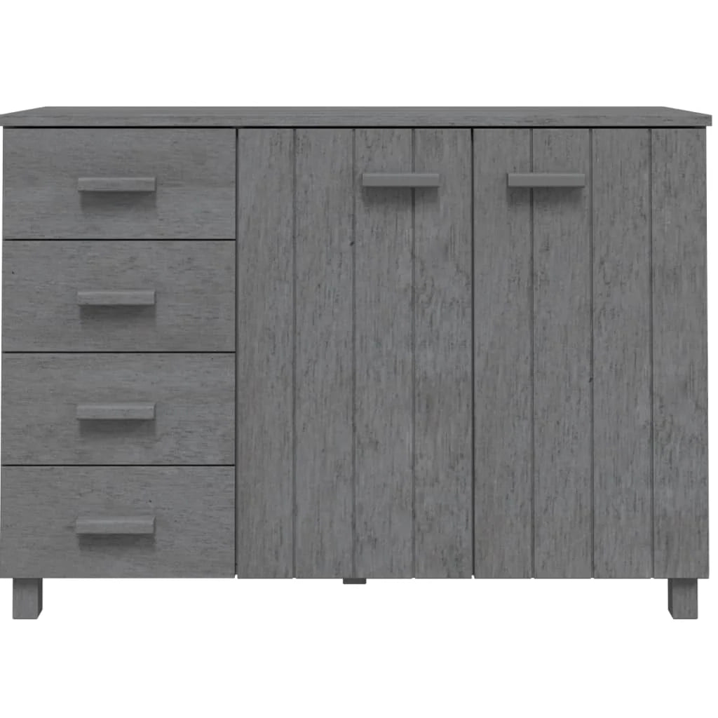 Credenza buffet cassettiera mobile contenitore organizer cucina soggiorno scuro 113 x 40 x 80 cm legno massello di pino grigio 02_0032164