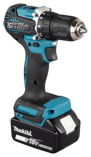 Makita DDF487RFE3 cacciavite elettrico e avvitatore a impulso 1700 Giri/min Nero, Blu, Acciaio