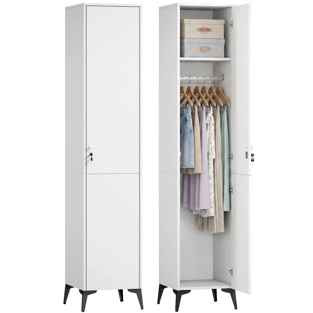 Armadio Guardaroba Stretto con Porte ¨C Zephmum ¨C Bianco 36x40x180 cm