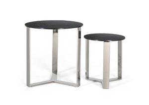 Set di 2 tavolini da caffè in metallo fatti a mano
