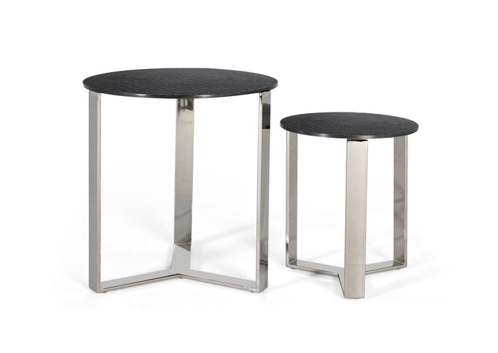 Set di 2 tavolini da caffè in metallo fatti a mano