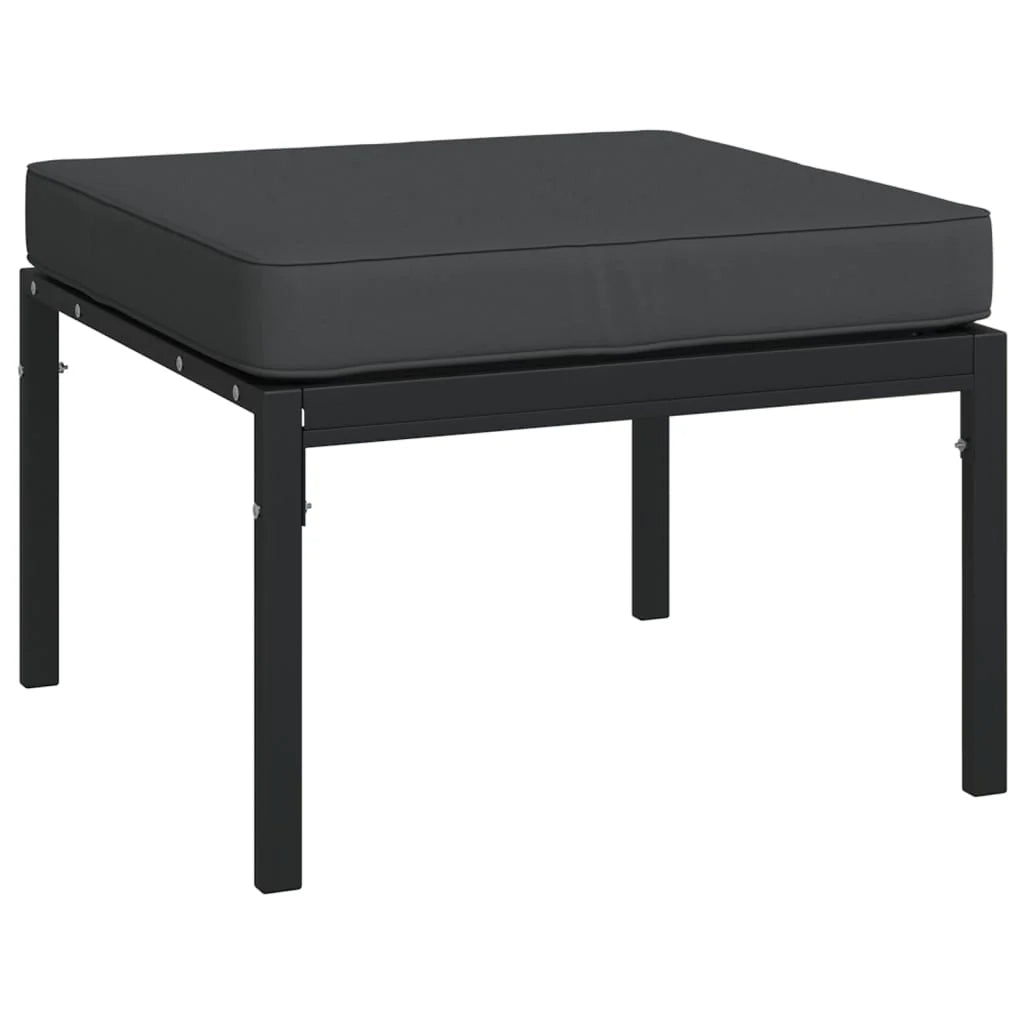 Set di mobili da giardino set da esterno 5 pezzi con cuscini grigio acciaio 02_0016379