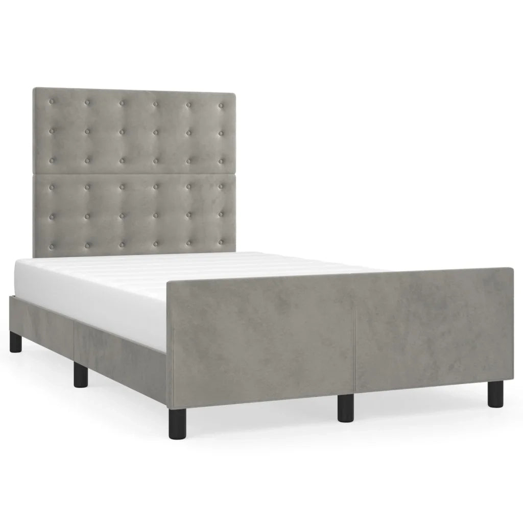 Giroletto senza Materasso Grigio Chiaro 120x190 cm Velluto