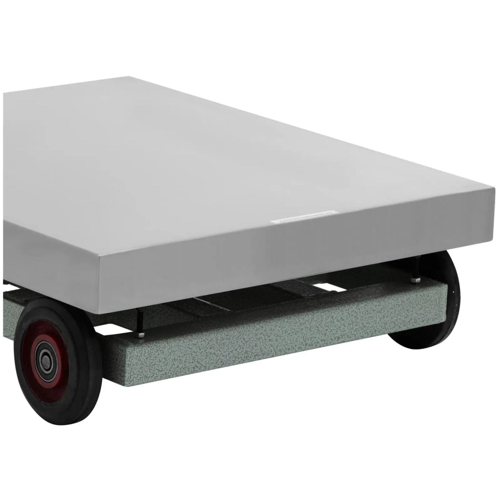 Bilancia a piattaforma professionale industriale peso pacchi 600 kg / 0,1 kg 50 x 60 cm con ruote kg/lb acciaio inox 14_0008372