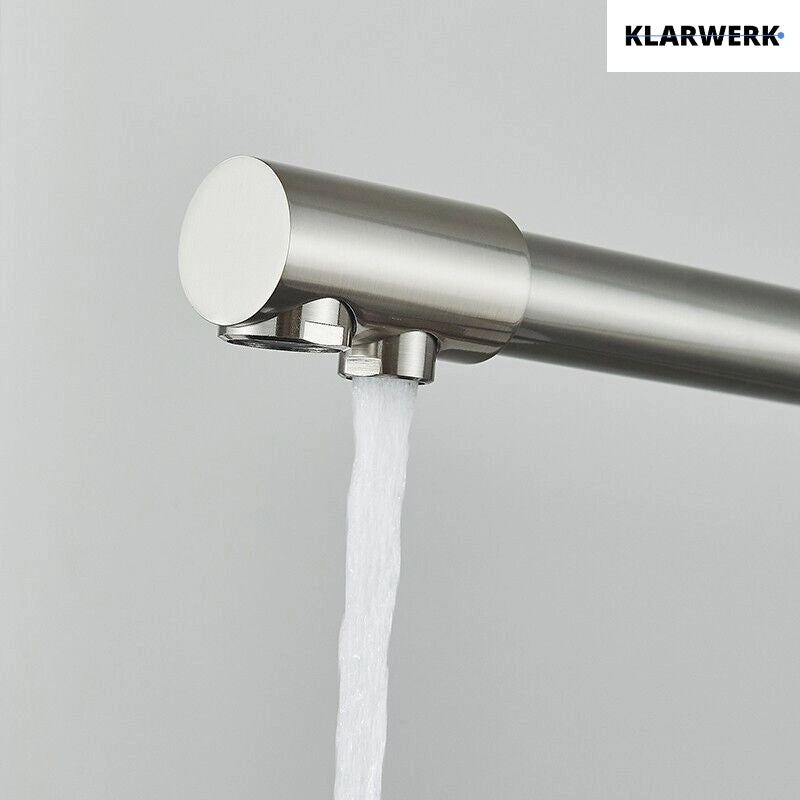 Felice | Rubinetto per acqua potabile a 3 vie in argento spazzolato premium|Miscelatore cucina ad osmosi in acciaio inossidabile|Filtra 3 connessioni