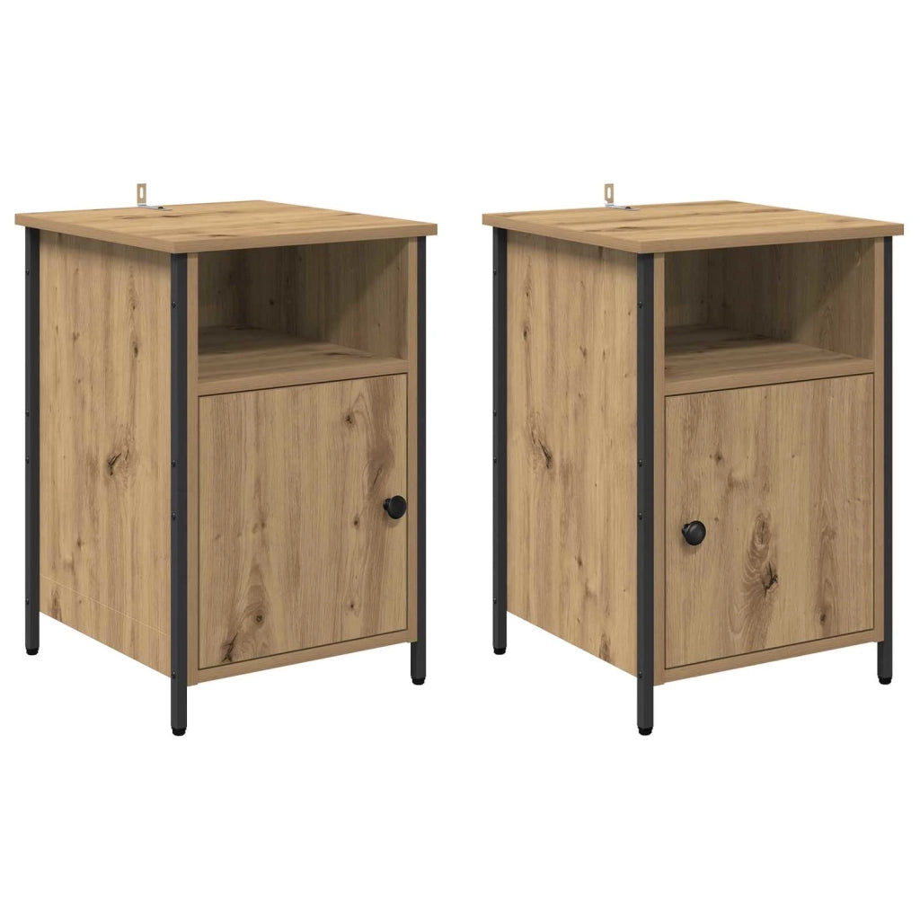 Armadio da Notte 2 pcs Rovere artigianale 40 x 42 x 60 cm 881835