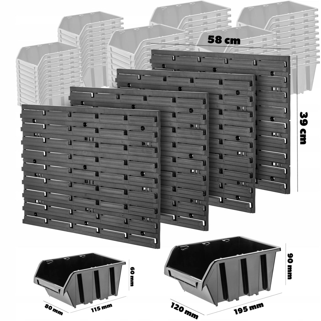 Pannello portautensili KADAX da parete per officina, 116x78 cm, 48 scomparti, 40 supporti, garage.