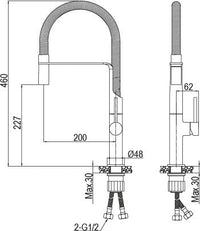Miscelatore cucina a molla con doccia estraibile