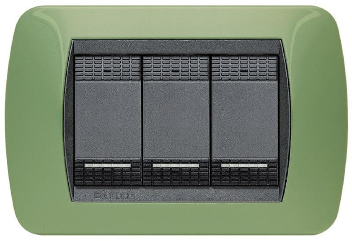 bticino living international l4803vr 3 posti verde drugstore