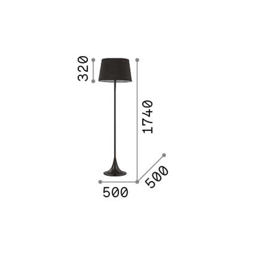 Piantana Moderna London Metallo Nero 1 Luce E27
