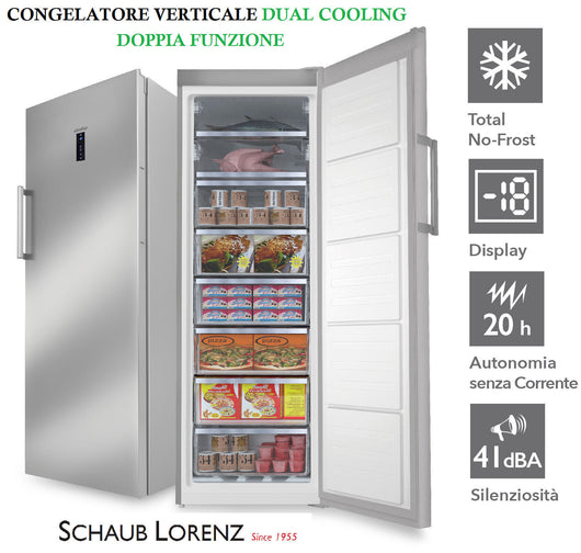 Schaub-Lorenz SSCVND310X Congelatore Verticale Capacita' Lorda 308 Litri Colore Acciaio Inox Classe Energetica F