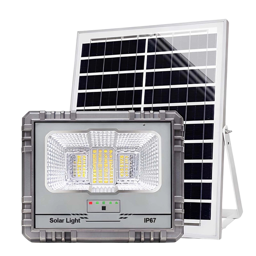 Proiettore Solare LED 10W IP67 con Batteria 10000mAh con Pannello 12W Grigio Avizar