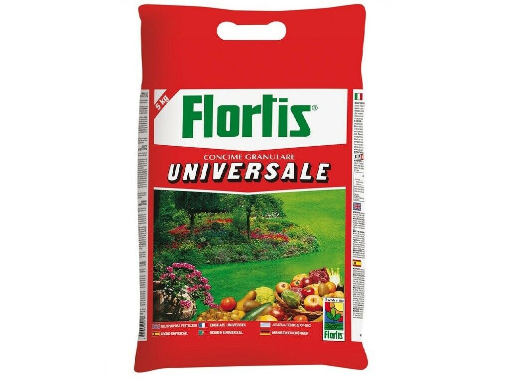 CONCIME UNIVERSALE GRANULARE per orti aiuole prato alberi cespugli FLORTIS 5 KG