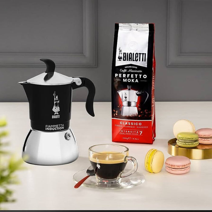Bialetti Fiammetta Induction Moka 0,1 L Nero, Acciaio inox