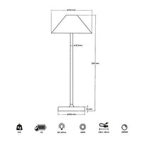 GBC Lampada da Tavolo Liberty Rame in Alluminio Ricaricabile 3W 3000k