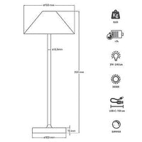 GBC Lampada da Tavolo Liberty Nera in Alluminio Ricaricabile 3W 3000k