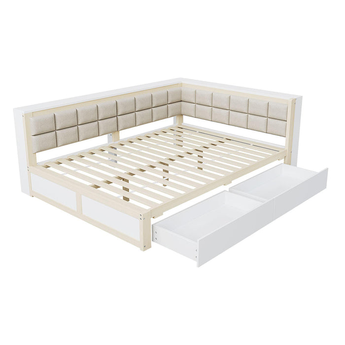 Divano letto legno 140x200cm?- Xylo - pino cassetto naturale