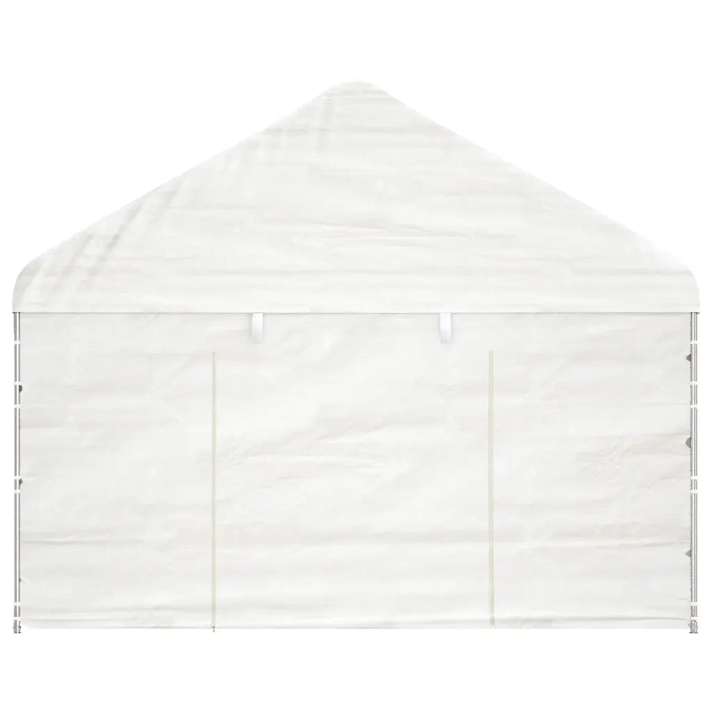 Gazebo con Tetto Bianco 11,15x4,08x3,22 m in Polietilene 3155489