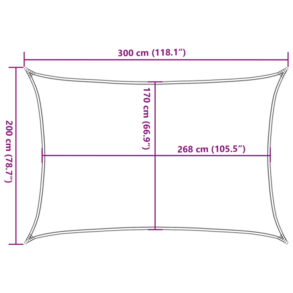 Vela Parasole Sabbia 3x2 m 100% Poliestere Oxford 4000560