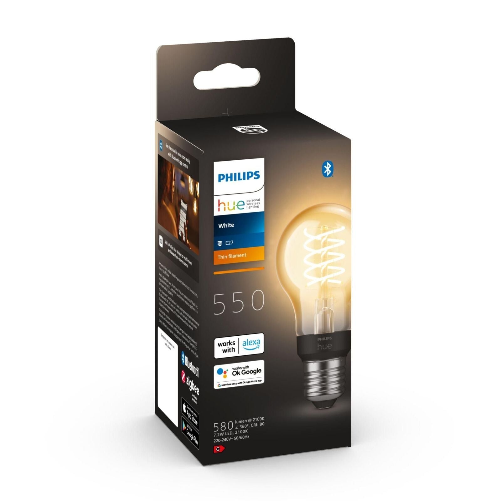 Philips Hue White Filament Lampadina Smart E27 40 W