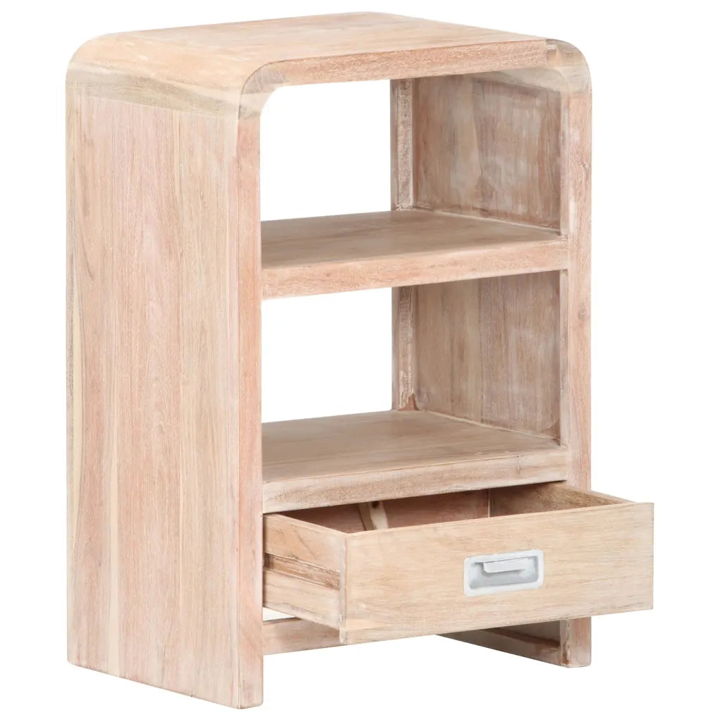 Comodino-Tavolino da notte 40x30x60 cm in Legno Massello di Acacia