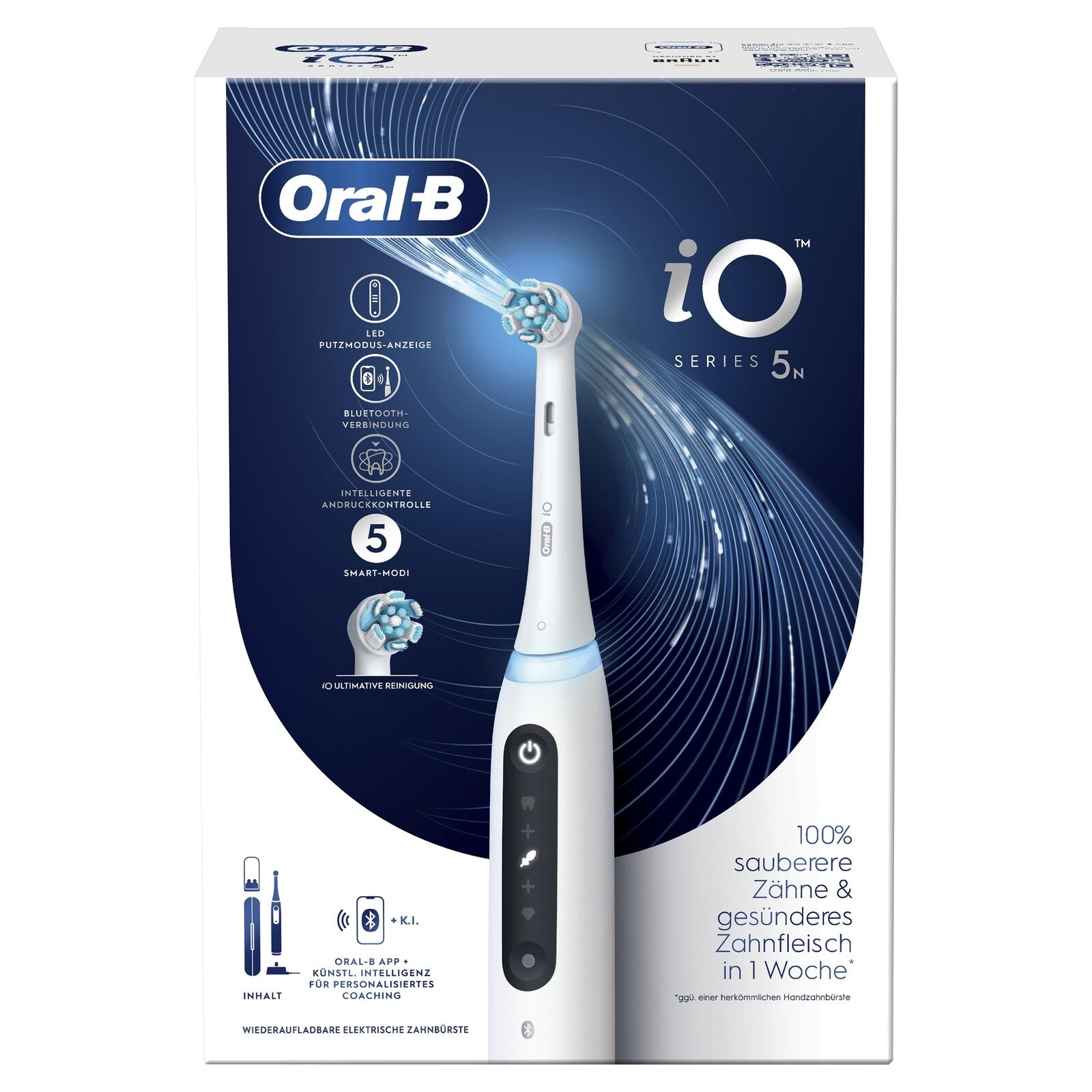 Oral-B iO Series 5 Adulto Spazzolino rotante-oscillante Bianco