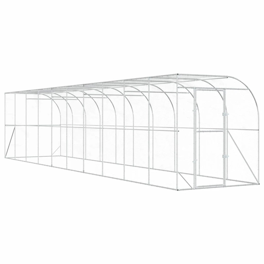Gabbia per Polli Contro il Muro Argento 600 x 150 x 215 cm 3434734