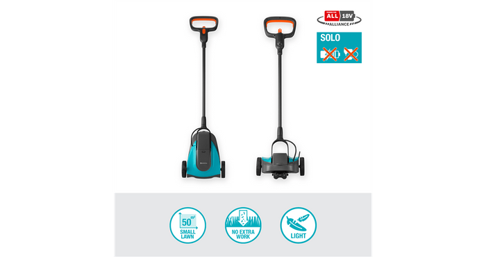 Gardena HandyMower Tagliaerba a spinta Batteria Nero, Blu, Arancione