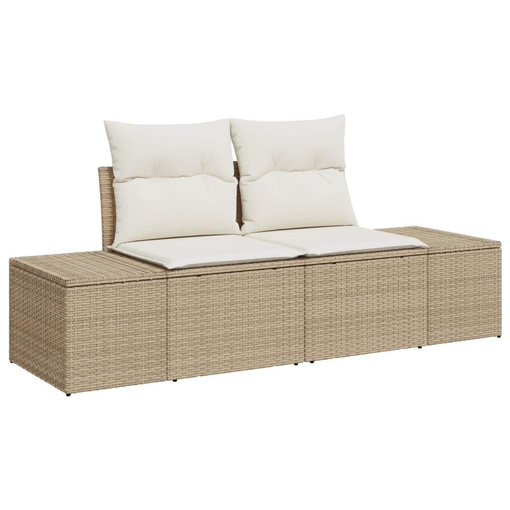 Set di divani da giardino 10 pezzi con cuscini marrone in rattan poliestere