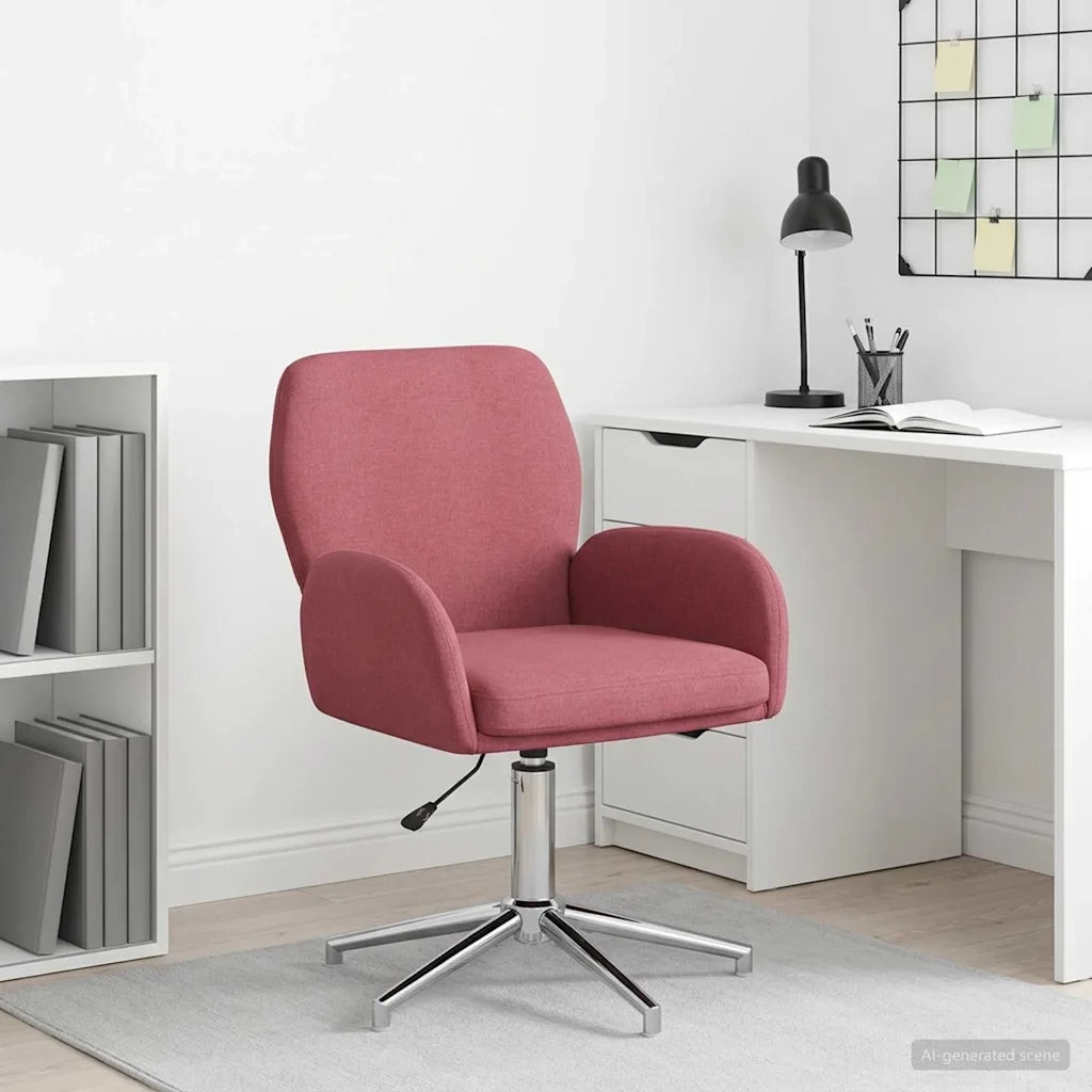 Sedia da scrivania girevole 54 x 58 x 90 cm Rosso Vino Tessuto 42034339