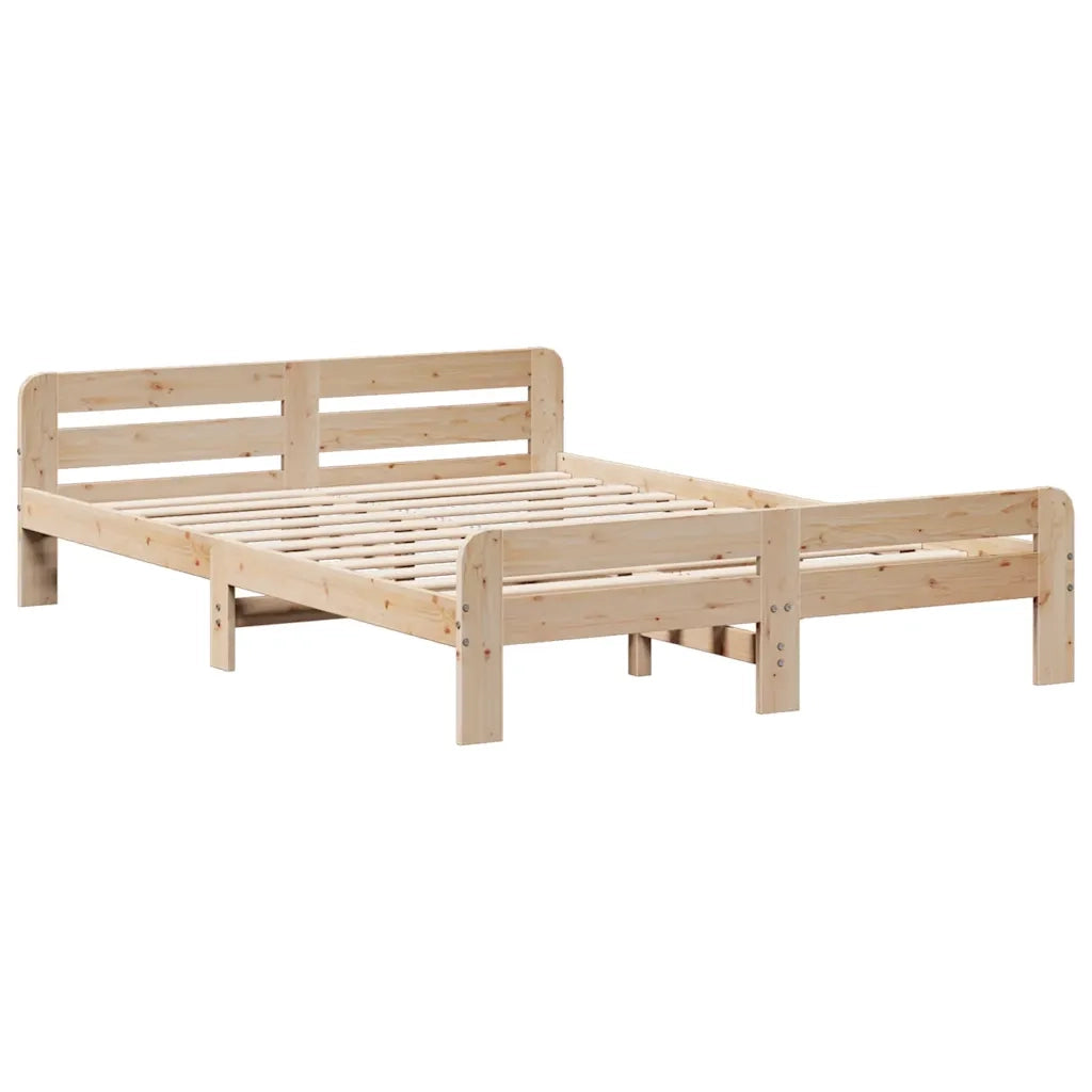 Letto senza Materasso 150x200 cm in Legno Massello di Pino