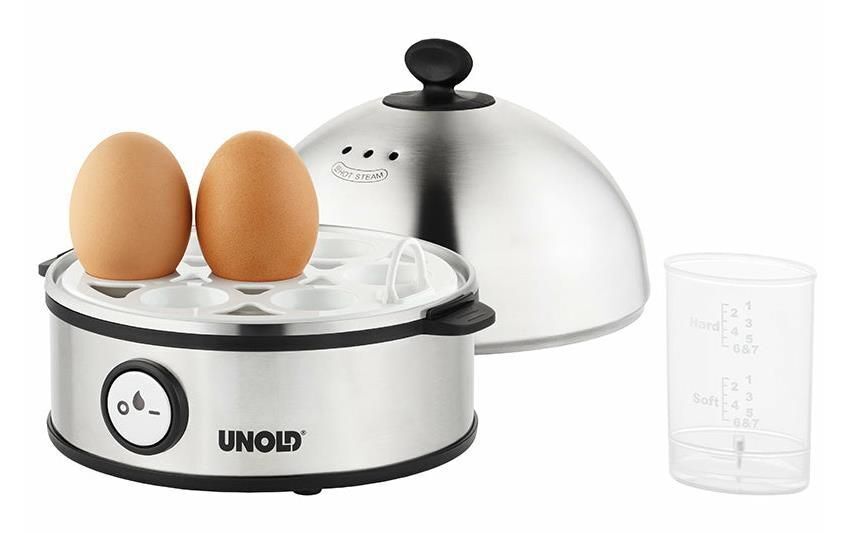 Unold 38626 Pentolino per uova 7 uovo/uova 360 W Nero, Acciaio inox