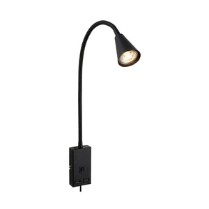 Applique Nordico Justra Metallo Nero 1 Luce Gu10