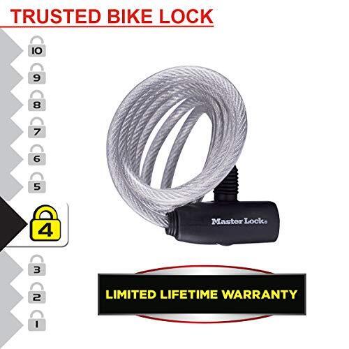MASTER LOCK 8127EURDPRO antifurto per bicicletta Blu, Rosso, Trasparente 1800 mm