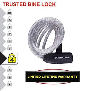 MASTER LOCK 8127EURDPRO antifurto per bicicletta Blu, Rosso, Trasparente 1800 mm