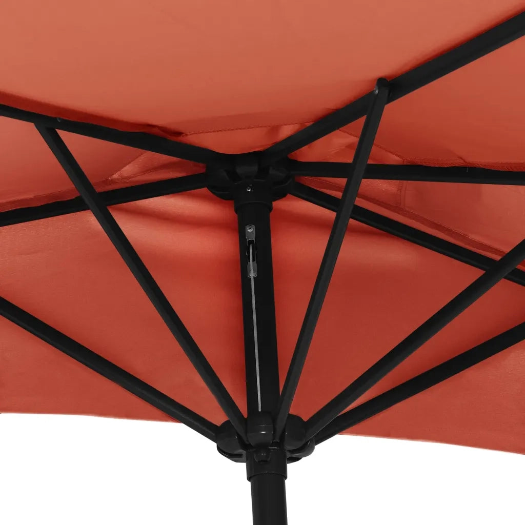 Ombrellone Balcone Palo Alluminio Terracotta 270x144x222cm Metà 312499